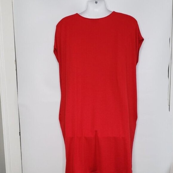 Wilfred Free Lorelei Dress Oversized Soft Jersey Knit Red POCKETS Size XS - Picture 4 of 15